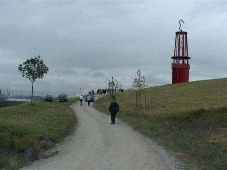 Moers : Halde Rheinpreussen, die Grubenlampe ( das Geleucht ) am Tage der feierlichen Einweihung